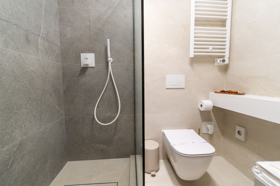Zona de duș din baia camerei Business Premium Double